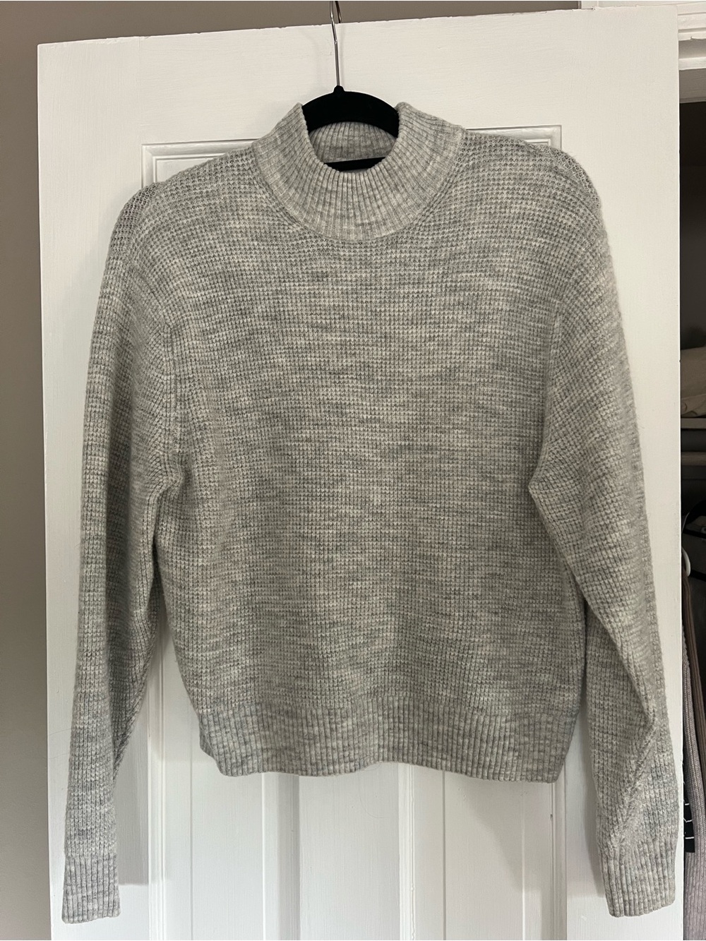 GAP Heather Gray Mock Neck Sweater